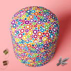 Colorful Circles D1 Footstool Footrest Puffy Pouffe Ottoman Bean Bag | Canvas Fabric