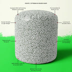 Leafy Leaves Footstool Footrest Puffy Pouffe Ottoman Bean Bag | Canvas Fabric
