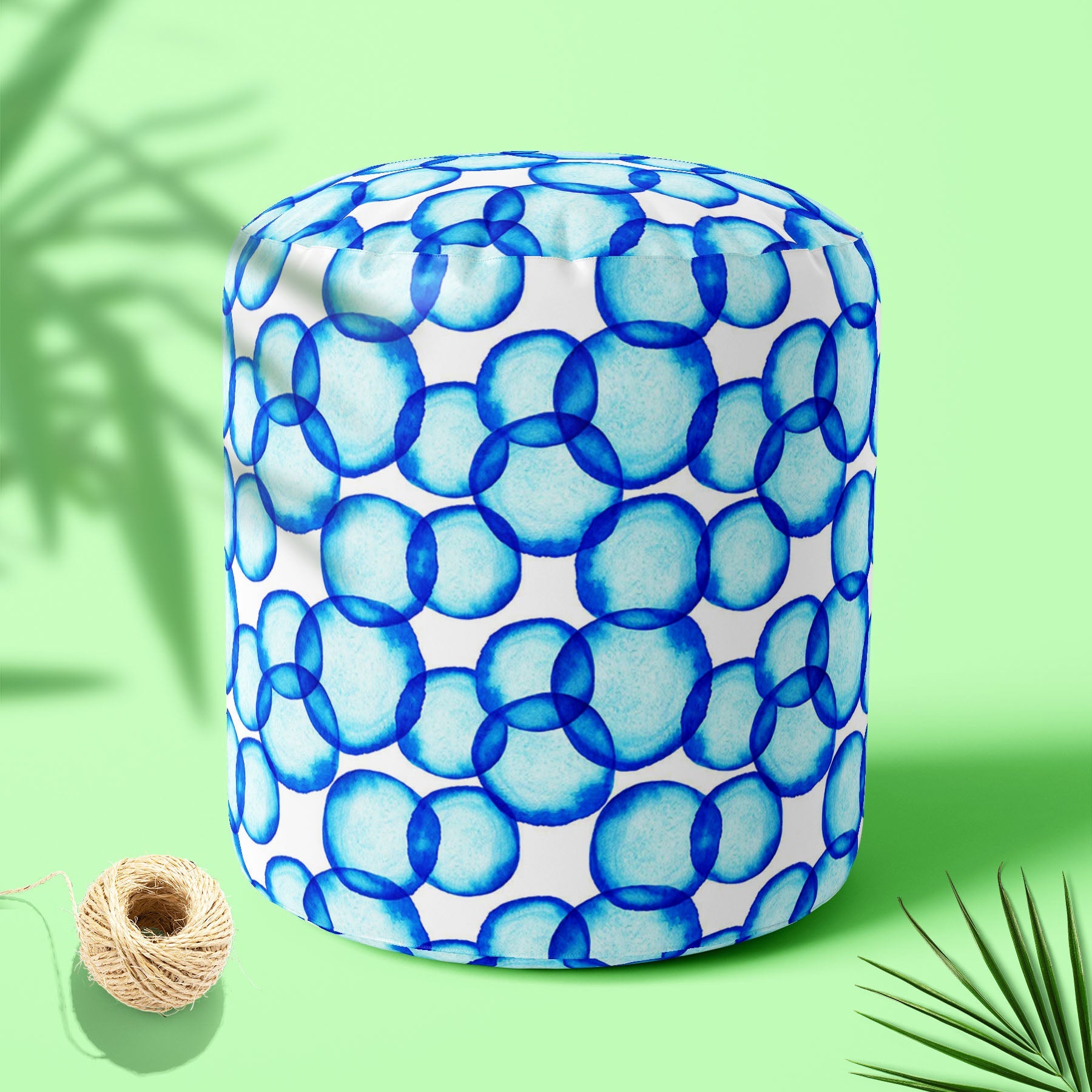 Soap Bubbles D1 Footstool Footrest Puffy Pouffe Ottoman Bean Bag | Canvas Fabric
