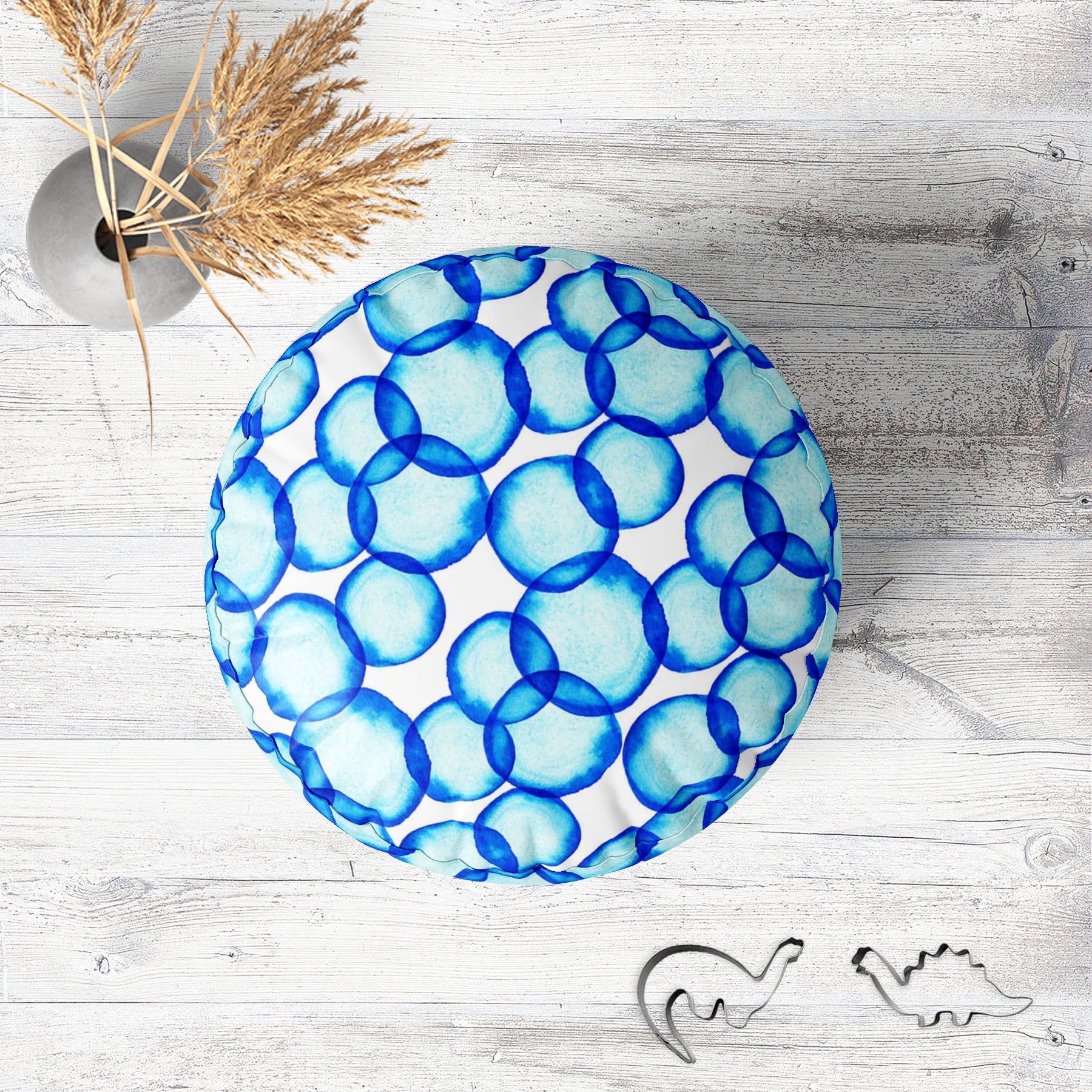 Soap Bubbles D1 Footstool Footrest Puffy Pouffe Ottoman Bean Bag | Canvas Fabric
