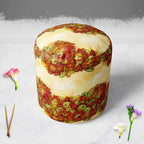 Hand Art Vintage Footstool Footrest Puffy Pouffe Ottoman Bean Bag | Canvas Fabric