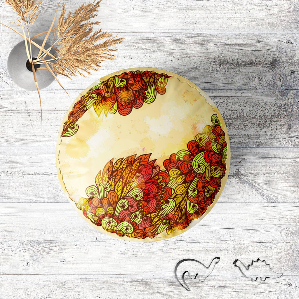 Hand Art Vintage Footstool Footrest Puffy Pouffe Ottoman Bean Bag | Canvas Fabric