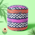 Bold Zigzag Footstool Footrest Puffy Pouffe Ottoman Bean Bag | Canvas Fabric