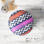 Bold Zigzag Footstool Footrest Puffy Pouffe Ottoman Bean Bag | Canvas Fabric