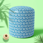 Hand Drawn Feathers Footstool Footrest Puffy Pouffe Ottoman Bean Bag | Canvas Fabric