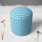 Hand Drawn Feathers Footstool Footrest Puffy Pouffe Ottoman Bean Bag | Canvas Fabric