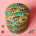 Zigzag Footstool Footrest Puffy Pouffe Ottoman Bean Bag | Canvas Fabric