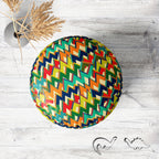 Zigzag Footstool Footrest Puffy Pouffe Ottoman Bean Bag | Canvas Fabric