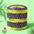 Mixed Geometric Art D1 Footstool Footrest Puffy Pouffe Ottoman Bean Bag | Canvas Fabric