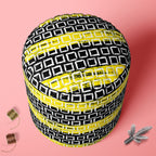 Mixed Geometric Art D1 Footstool Footrest Puffy Pouffe Ottoman Bean Bag | Canvas Fabric