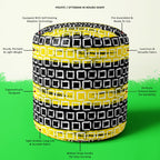 Mixed Geometric Art D1 Footstool Footrest Puffy Pouffe Ottoman Bean Bag | Canvas Fabric