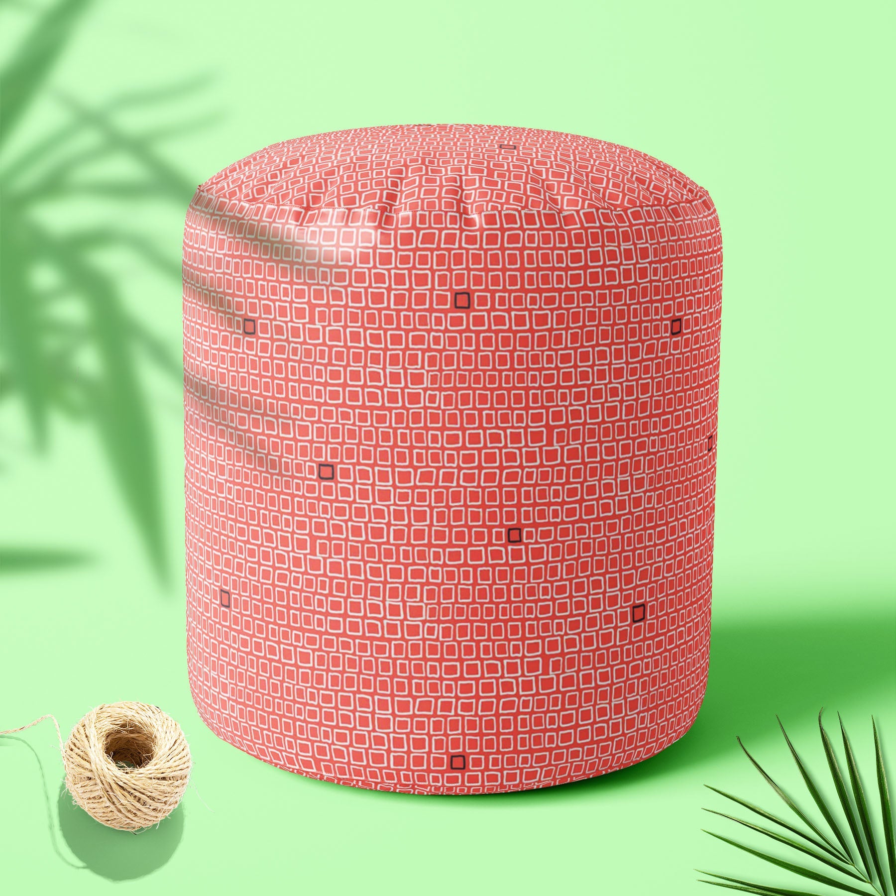 Mixed Geometric Art D2 Footstool Footrest Puffy Pouffe Ottoman Bean Bag | Canvas Fabric