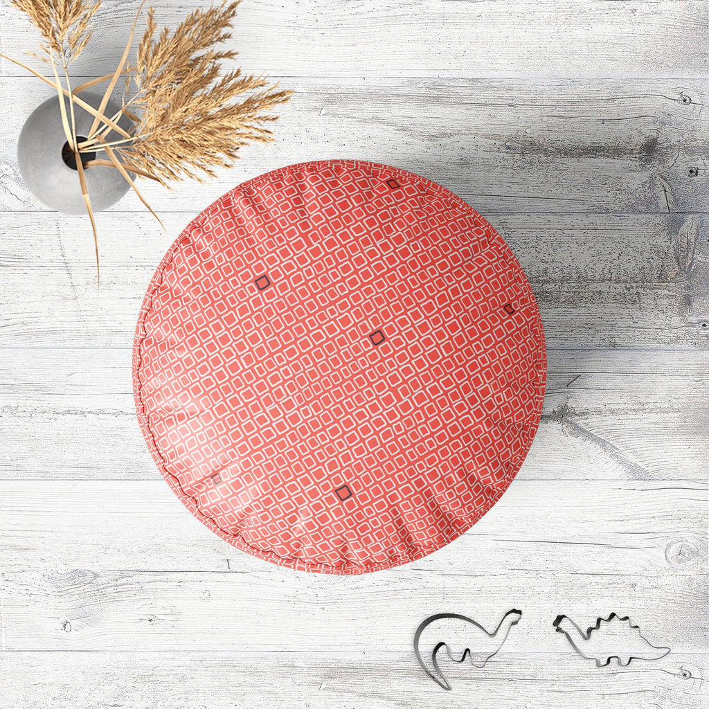 Mixed Geometric Art D2 Footstool Footrest Puffy Pouffe Ottoman Bean Bag | Canvas Fabric