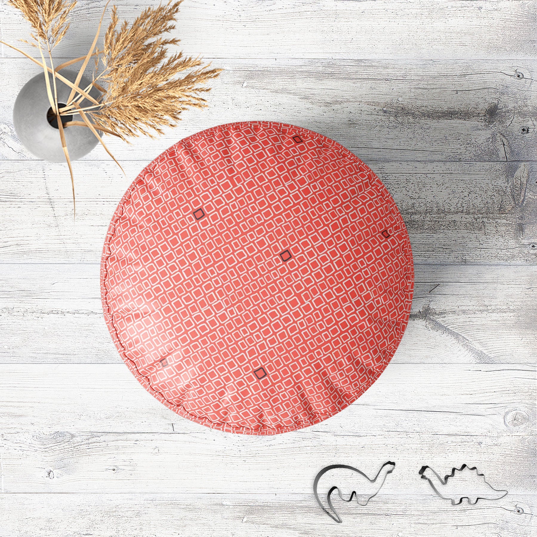 Mixed Geometric Art D2 Footstool Footrest Puffy Pouffe Ottoman Bean Bag | Canvas Fabric