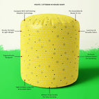Mixed Geometric Art D3 Footstool Footrest Puffy Pouffe Ottoman Bean Bag | Canvas Fabric