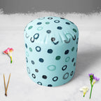 Circled Sketch Footstool Footrest Puffy Pouffe Ottoman Bean Bag | Canvas Fabric
