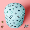 Circled Sketch Footstool Footrest Puffy Pouffe Ottoman Bean Bag | Canvas Fabric