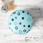 Circled Sketch Footstool Footrest Puffy Pouffe Ottoman Bean Bag | Canvas Fabric