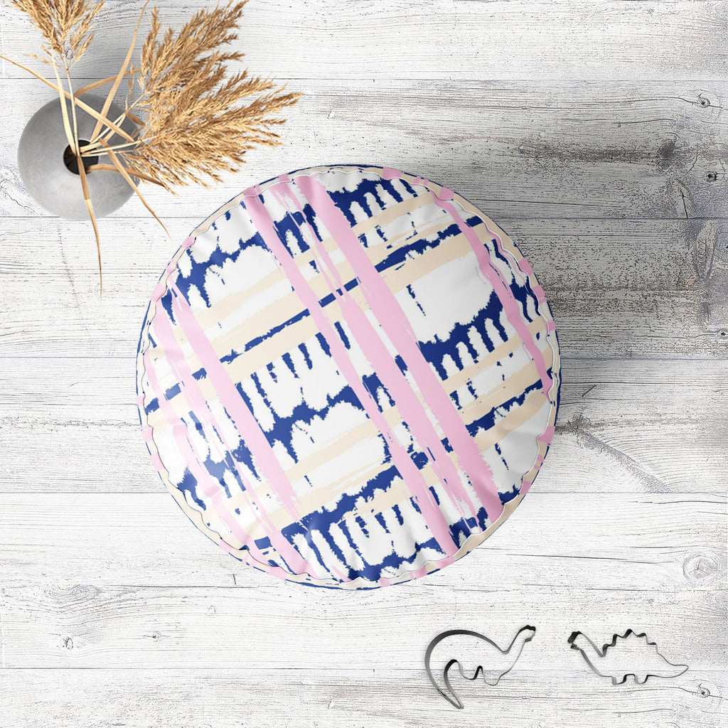 Mixed Geometric Art D4 Footstool Footrest Puffy Pouffe Ottoman Bean Bag | Canvas Fabric
