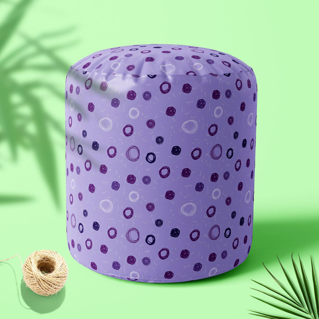Hand Drawn Design D1 Footstool Footrest Puffy Pouffe Ottoman Bean Bag | Canvas Fabric