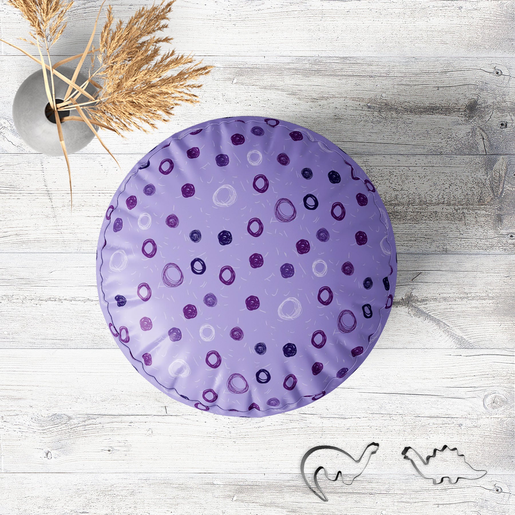 Hand Drawn Design D1 Footstool Footrest Puffy Pouffe Ottoman Bean Bag | Canvas Fabric