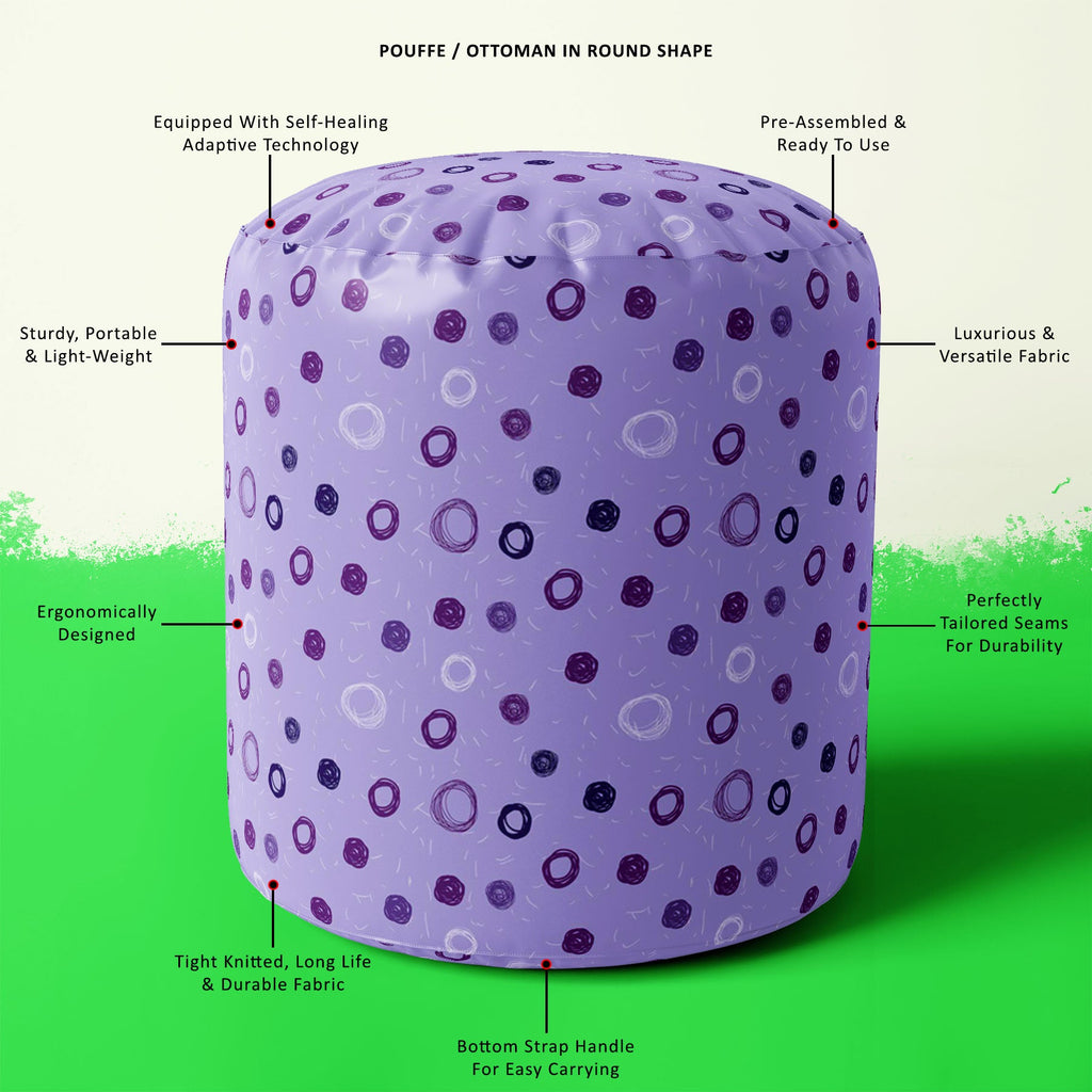 Hand Drawn Design D1 Footstool Footrest Puffy Pouffe Ottoman Bean Bag | Canvas Fabric