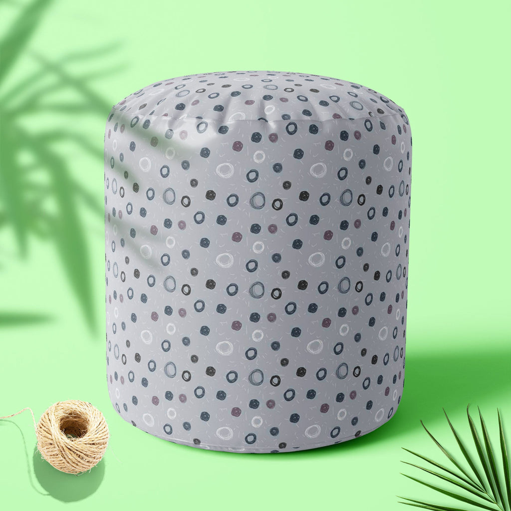 Hand Drawn Design D2 Footstool Footrest Puffy Pouffe Ottoman Bean Bag | Canvas Fabric