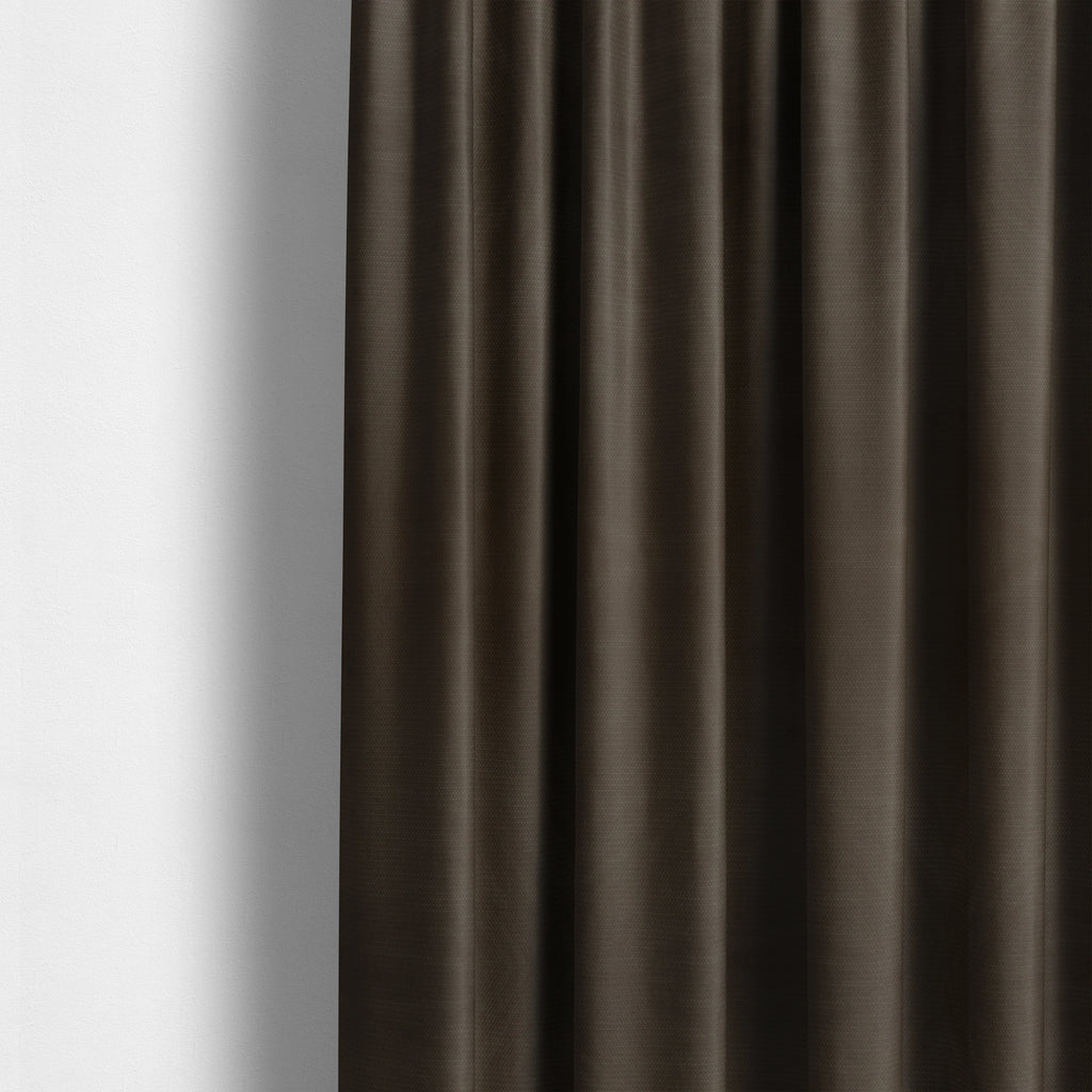Bhopal Soft Textured Brown Coloured Plain Velour Pile Upholstery Fabric - Made To Measure Curtains