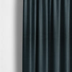 Bhopal Soft Textured Navy Blue Coloured Plain Velour Pile Upholstery Fabric - Made To Measure Curtains