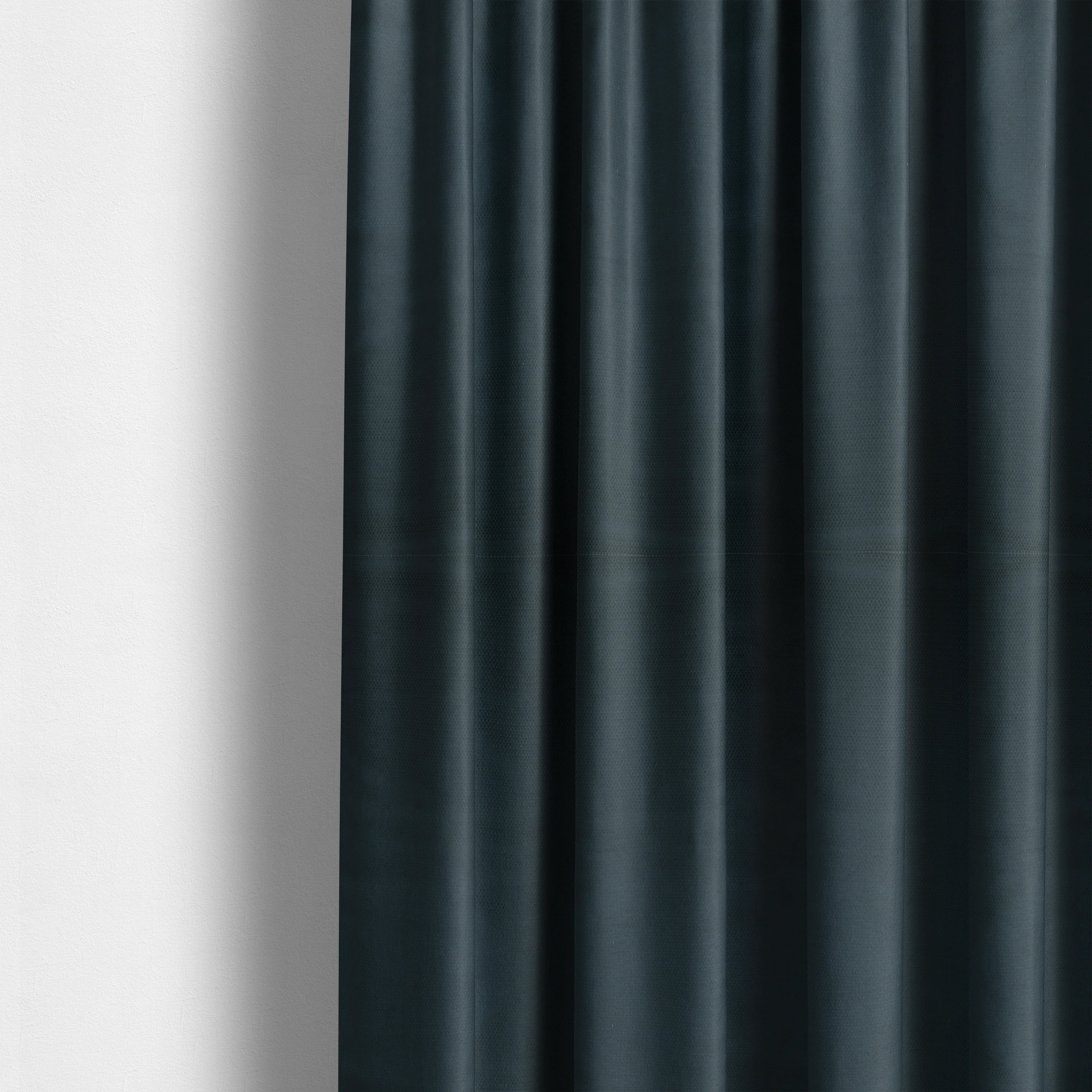 Bhopal Soft Textured Navy Blue Coloured Plain Velour Pile Upholstery Fabric - Made To Measure Curtains