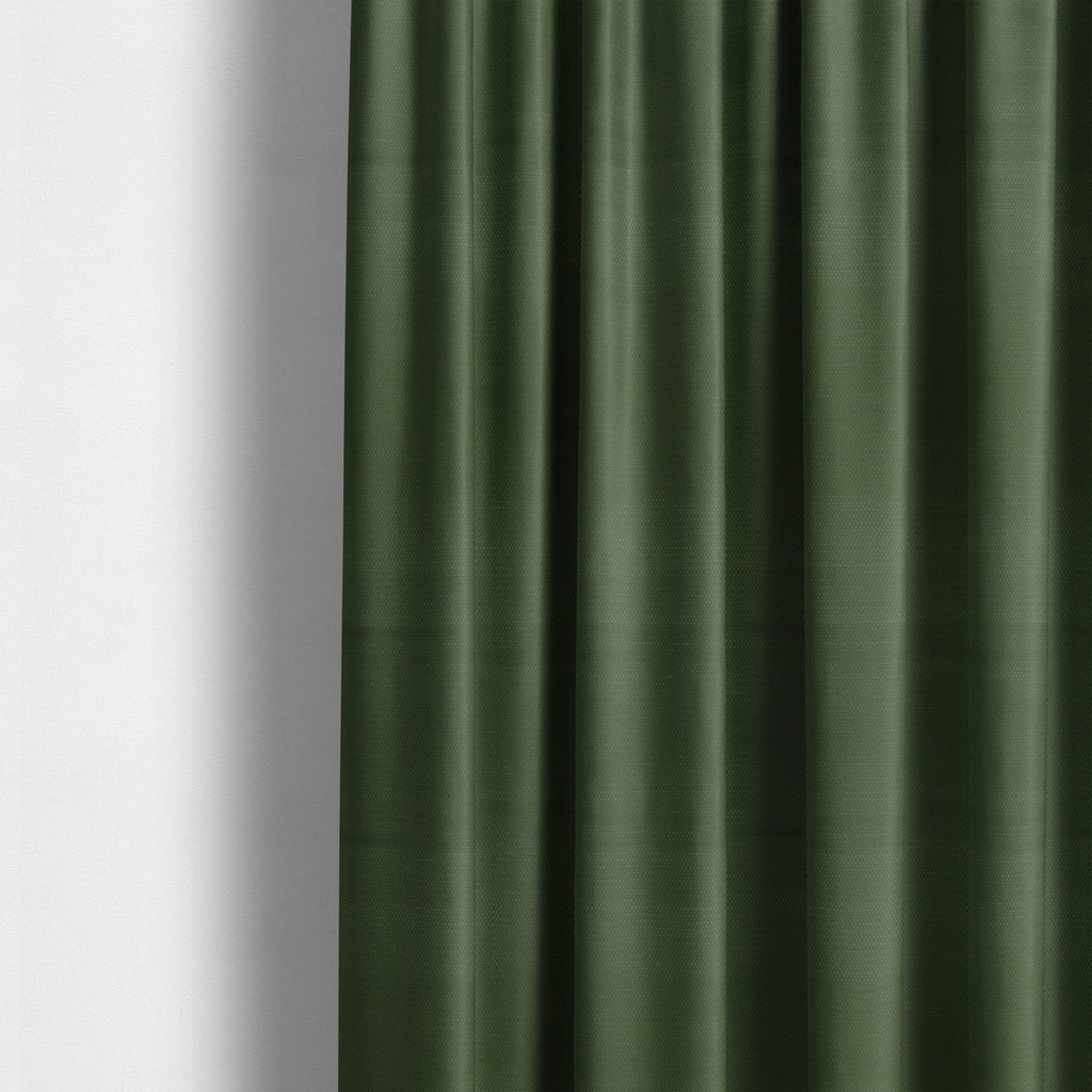 Bhopal Soft Textured Army Green Coloured Plain Velour Pile Upholstery Fabric - Made To Measure Curtains