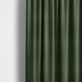 Bhopal Soft Textured Army Green Coloured Plain Velour Pile Upholstery Fabric - Made To Measure Curtains