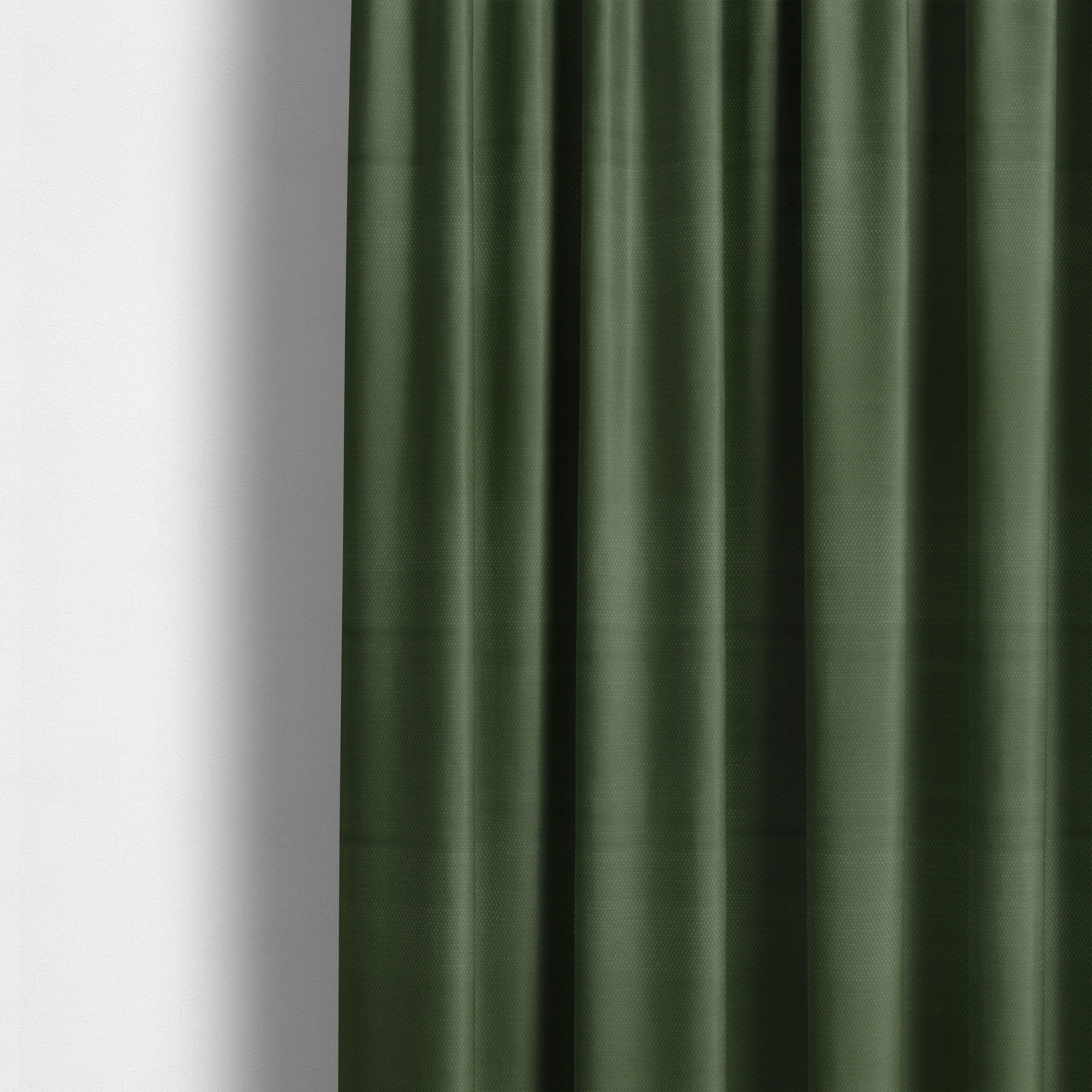 Bhopal Soft Textured Army Green Coloured Plain Velour Pile Upholstery Fabric - Made To Measure Curtains