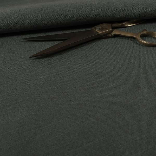 Darwin Linen Effect Style Flat Weave Material In Black Colour Upholstery Soft Furnishing Fabrics - Made To Measure Curtains