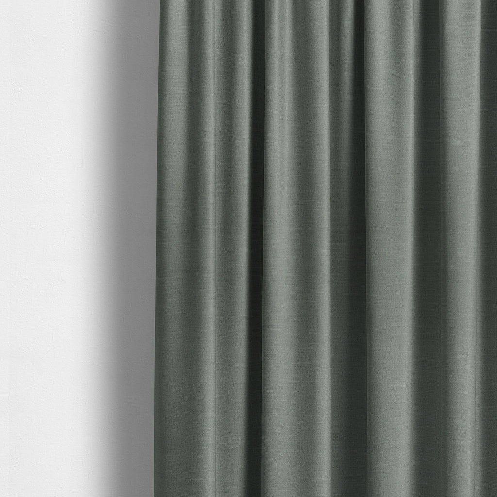 Darwin Linen Effect Style Flat Weave Material In Steel Grey Colour Upholstery Soft Furnishing Fabrics - Made To Measure Curtains