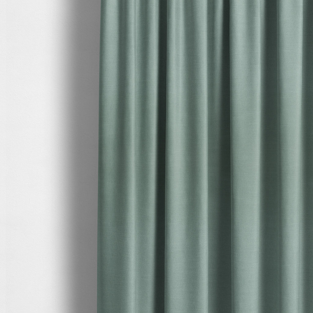 Darwin Linen Effect Style Flat Weave Material In Cerulean Blue Colour Upholstery Soft Furnishing Fabrics - Made To Measure Curtains