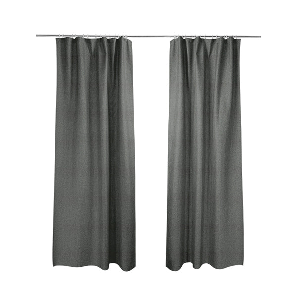 Darwin Linen Effect Style Flat Weave Material In Black Colour Upholstery Soft Furnishing Fabrics - Made To Measure Curtains