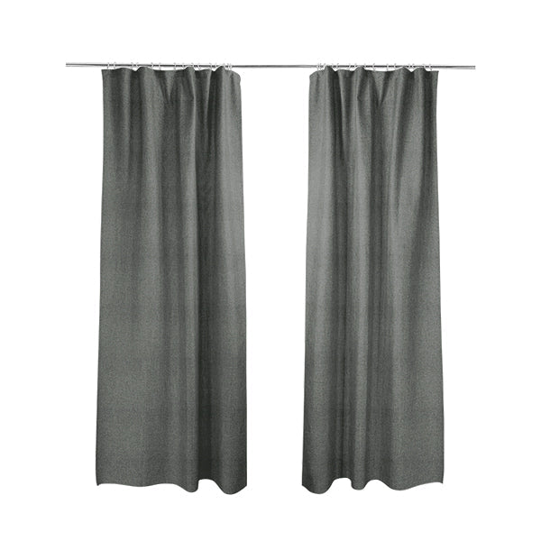 Darwin Linen Effect Style Flat Weave Material In Grey Colour Upholstery Soft Furnishing Fabrics - Made To Measure Curtains