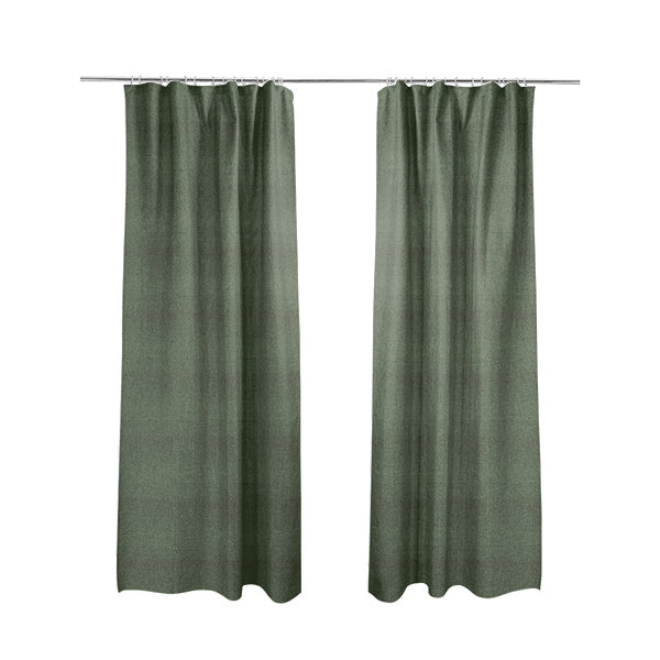 Bhopal Soft Textured Army Green Coloured Plain Velour Pile Upholstery Fabric - Made To Measure Curtains