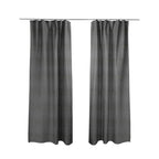 Bhopal Soft Textured Black Coloured Plain Velour Pile Upholstery Fabric - Made To Measure Curtains