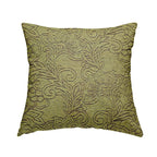 Voyage Of Floral Pattern In Green Colour Woven Soft Chenille Upholstery Fabric JO-451 - Handmade Cushions
