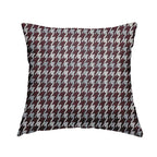 Boxer Houndstooth Pattern In Purple Colour Woven Soft Chenille Upholstery Fabric JO-459 - Handmade Cushions