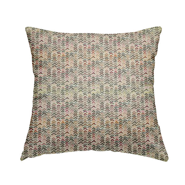 Madagascar Small Motifs Geometric Pink Green Colour Pattern Interior Fabrics JO-466 - Handmade Cushions