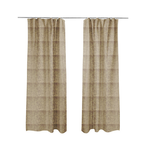 Kansas Distressed Beige Coloured Velour Velvet Upholstery Curtains Fabric - Made To Measure Curtains