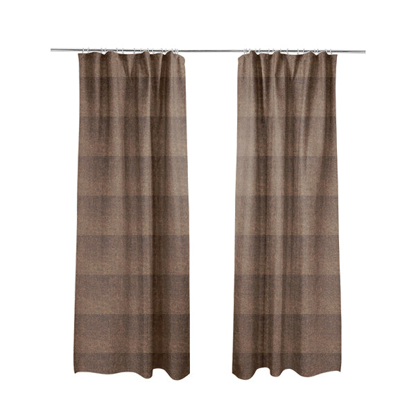 Kansas Distressed Tawny Brown Coloured Velour Velvet Upholstery Curtains Fabric - Made To Measure Curtains