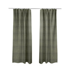 Kansas Distressed Army Green Coloured Velour Velvet Upholstery Curtains Fabric - Made To Measure Curtains