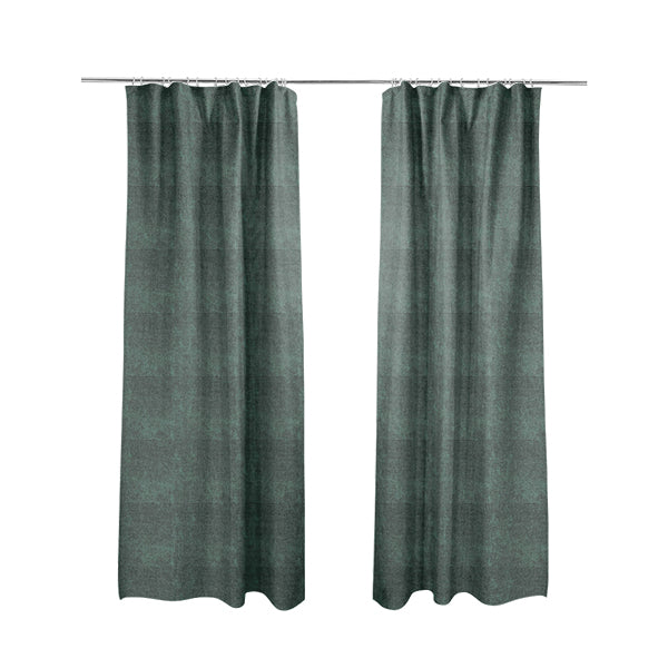 Kansas Distressed Ocean Blue Coloured Velour Velvet Upholstery Curtains Fabric - Made To Measure Curtains