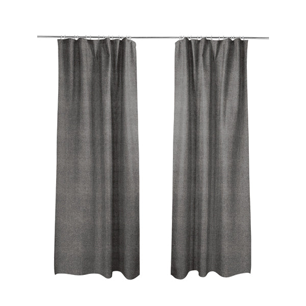 Kansas Distressed Grey Coloured Velour Velvet Upholstery Curtains Fabric - Made To Measure Curtains