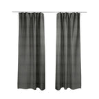 Kansas Distressed Black Coloured Velour Velvet Upholstery Curtains Fabric - Made To Measure Curtains