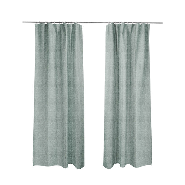 Kansas Distressed Sky Blue Coloured Velour Velvet Upholstery Curtains Fabric - Made To Measure Curtains